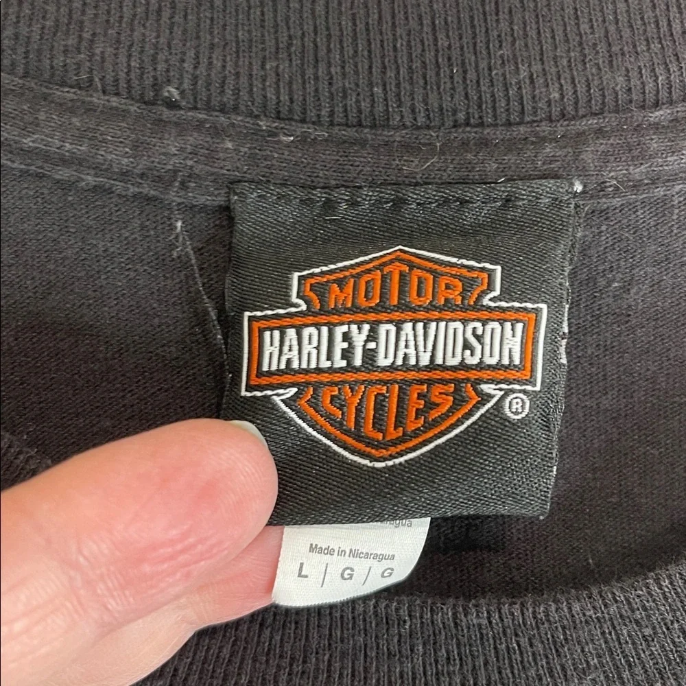 Harley Davidson Men’s Las Vegas Pinup Style Graphic T-Shirt Black Front Back L - Picture 8 of 11